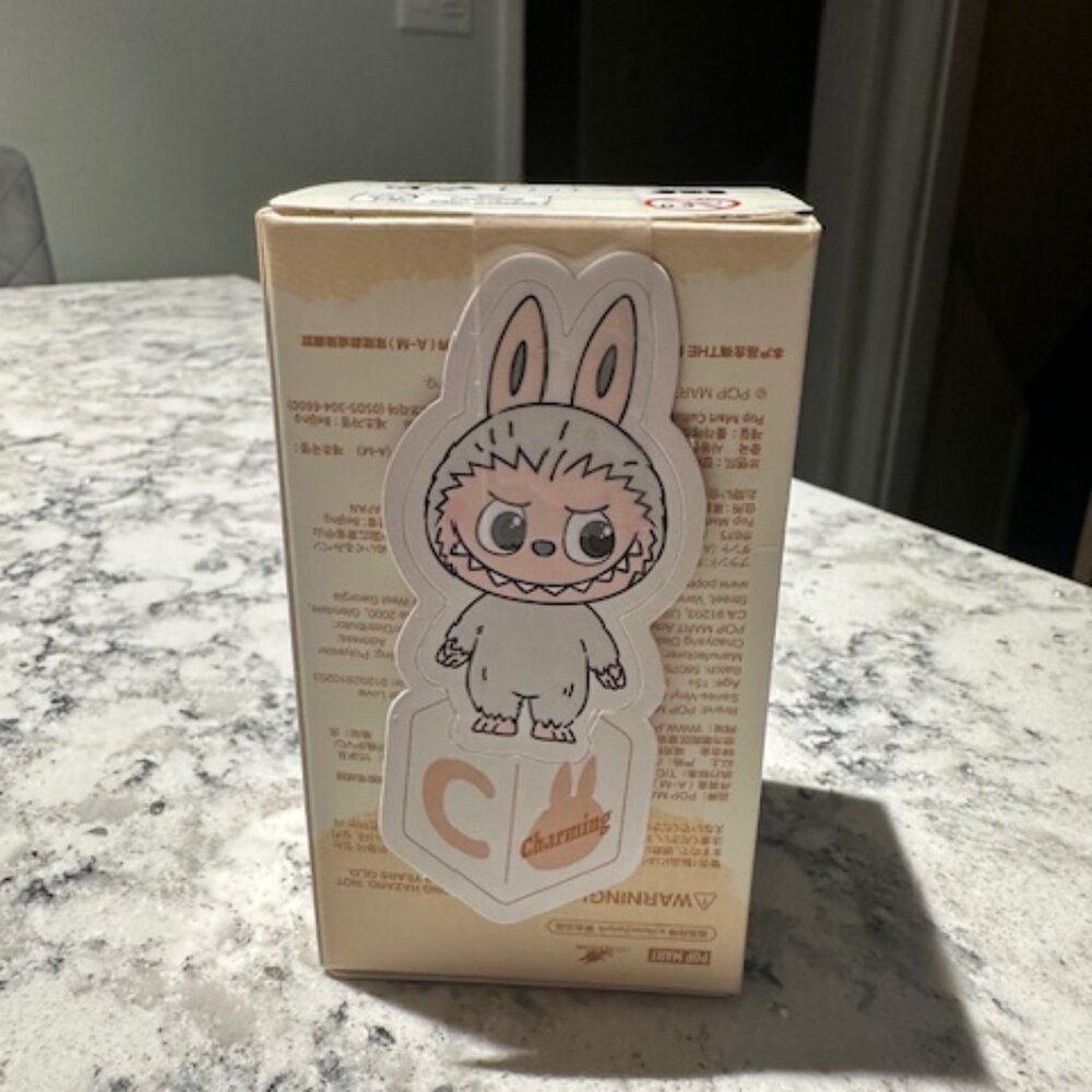 POP MART Labubu V4 The Monsters Pin For Love Alphabet Plush Pendant - Letter C